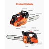 image:imageVEVOR 254 CC 2Cycle Top Handle Gas Powered Chainsaw 12 Inch Petrol Handheld Cordless Chain Saw for Tree Wood Cutting254CC 12inch