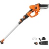 image:imageVEVOR 2in1 Cordless Pole Saw amp Mini Chainsaw 20V 2Ah Battery Pole Chainsaw 5 Cutting Capacity 14Ft Reach Pole Saw for Branch Cutting amp Tree Trimming Battery and Blade Cover Included20V 2Ah renewed