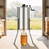 image:imageVEVOR 3 Frame Honey Extractor Stainless Steel Manual Beekeeping Extraction Honeycomb Drum Spinner with Transparent Lid Apiary Centrifuge Equipment with Height Adjustable Stand2 Frame