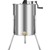 image:imageVEVOR 3 Frame Honey Extractor Stainless Steel Manual Beekeeping Extraction Honeycomb Drum Spinner with Transparent Lid Apiary Centrifuge Equipment with Height Adjustable Stand8 Frame Rack4 Deep Frames