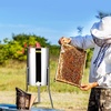 image:imageVEVOR 3 Frame Honey Extractor Stainless Steel Manual Beekeeping Extraction Honeycomb Drum Spinner with Transparent Lid Apiary Centrifuge Equipment with Height Adjustable Stand4 Frame Rack2 Deep Frames