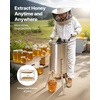 image:imageVEVOR 3 Frame Honey Extractor Stainless Steel Manual Beekeeping Extraction Honeycomb Drum Spinner with Transparent Lid Apiary Centrifuge Equipment with Height Adjustable Stand2 Frame