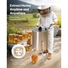 image:imageVEVOR 3 Frame Honey Extractor Stainless Steel Manual Beekeeping Extraction Honeycomb Drum Spinner with Transparent Lid Apiary Centrifuge Equipment with Height Adjustable Stand8 Frame Rack4 Deep Frames