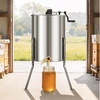 image:imageVEVOR 3 Frame Honey Extractor Stainless Steel Manual Beekeeping Extraction Honeycomb Drum Spinner with Transparent Lid Apiary Centrifuge Equipment with Height Adjustable Stand8 Frame Rack4 Deep Frames