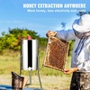 image:imageVEVOR 3 Frame Honey Extractor Stainless Steel Manual Beekeeping Extraction Honeycomb Drum Spinner with Transparent Lid Apiary Centrifuge Equipment with Height Adjustable Stand4 Frame Rack2 Deep Frames