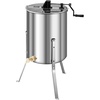 image:imageVEVOR 3 Frame Honey Extractor Stainless Steel Manual Beekeeping Extraction Honeycomb Drum Spinner with Transparent Lid Apiary Centrifuge Equipment with Height Adjustable Stand8 Frame Rack4 Deep Frames