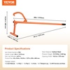 image:imageVEVOR 48 Timberjack Log Lifter Adjustable Heavy Duty Log Roller Cant Hook Log Jack with Rubber Grip amp Triangular Support Log Cant Hook Logging Tools for Rolling and Lifting Logs up to 25 DiaSteel Handle 48