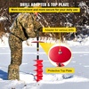 image:imageVEVOR 6 Diameter 39 Length Nylon Corless Ice Auger Drill Bit for Ice Fishing with Extra 118 Extension Rod Drill Adapter Top Plate and Blade GuardDark Red