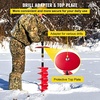 image:imageVEVOR 6 Diameter 39 Length Nylon Corless Ice Auger Drill Bit for Ice Fishing with Extra 118 Extension Rod Drill Adapter Top Plate and Blade GuardDark Red