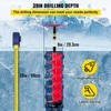 image:imageVEVOR 6 Diameter 39 Length Nylon Corless Ice Auger Drill Bit for Ice Fishing with Extra 118 Extension Rod Drill Adapter Top Plate and Blade GuardDark Red