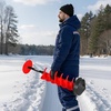 image:imageVEVOR 6 Diameter 39 Length Nylon Corless Ice Auger Drill Bit for Ice Fishing with Extra 118 Extension Rod Drill Adapter Top Plate and Blade GuardRed