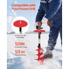 image:imageVEVOR 6 Diameter 39 Length Nylon Corless Ice Auger Drill Bit for Ice Fishing with Extra 118 Extension Rod Drill Adapter Top Plate and Blade GuardRed