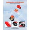 image:imageVEVOR 6 Diameter 39 Length Nylon Corless Ice Auger Drill Bit for Ice Fishing with Extra 118 Extension Rod Drill Adapter Top Plate and Blade GuardRed