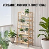 image:imageVEVOR 6Tier Bamboo Shelf Open Wood Bookshelf Display Storage Rack Organizer Freestanding Flower Plant Stand Multifunctional Bamboo Bookshelf Ideal for Bathroom Bedroom Office Study Natural4Tier