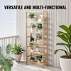 image:imageVEVOR 6Tier Bamboo Shelf Open Wood Bookshelf Display Storage Rack Organizer Freestanding Flower Plant Stand Multifunctional Bamboo Bookshelf Ideal for Bathroom Bedroom Office Study Natural6Tier