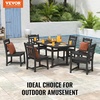 image:imageVEVOR 7 Pieces Patio Dining Set Outdoor Rectangle Furniture Table and Chairs Set All Weather Garden Furniture Table Sets HIPS Patio Conversation Set for Lawn Deck Backyard PoolsideBlack7 Piece