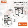 image:imageVEVOR 7 Pieces Patio Dining Set Outdoor Rectangle Furniture Table and Chairs Set All Weather Garden Furniture Table Sets HIPS Patio Conversation Set for Lawn Deck Backyard PoolsideBlack5 Piece
