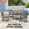 image:imageVEVOR 7 Pieces Patio Dining Set Outdoor Rectangle Furniture Table and Chairs Set All Weather Garden Furniture Table Sets HIPS Patio Conversation Set for Lawn Deck Backyard PoolsideBlack5 Piece