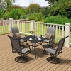 image:imageVEVOR 7 Pieces Patio Dining Set Outdoor Rectangle Furniture Table and Chairs Set All Weather Garden Furniture Table Sets HIPS Patio Conversation Set for Lawn Deck Backyard Poolside5 Piece