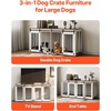 image:imageVEVOR 72Dog Crate Furniture for 2 DogsDouble Dog Crate Furniture with Double Sliding DoorsLarge Dog Crate TV Stand with Removable TraySteel Frame Double Dog Crate for SmallMediumLarge Dogs White709L x 236W x 339H