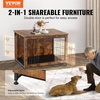 image:imageVEVOR 72Dog Crate Furniture for 2 DogsDouble Dog Crate Furniture with Double Sliding DoorsLarge Dog Crate TV Stand with Removable TraySteel Frame Double Dog Crate for SmallMediumLarge Dogs White386L x 256W x 268H