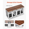 image:imageVEVOR 72Dog Crate Furniture for 2 DogsDouble Dog Crate Furniture with Double Sliding DoorsLarge Dog Crate TV Stand with Removable TraySteel Frame Double Dog Crate for SmallMediumLarge Dogs White709L x 236W x 339H