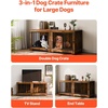 image:imageVEVOR 72Dog Crate Furniture for 2 DogsDouble Dog Crate Furniture with Double Sliding DoorsLarge Dog Crate TV Stand with Removable TraySteel Frame Double Dog Crate for SmallMediumLarge Dogs White748L x 264W x 324H
