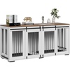 image:imageVEVOR 72Dog Crate Furniture for 2 DogsDouble Dog Crate Furniture with Double Sliding DoorsLarge Dog Crate TV Stand with Removable TraySteel Frame Double Dog Crate for SmallMediumLarge Dogs White709L x 236W x 339H