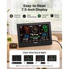 image:imageVEVOR 7in1 WiFi Weather Station with APP 75Inch VA Display Wireless Solar Powered Outdoor Sensor Rain Gauge Indoor Outdoor for Weather Forecast Wind Speed Temperature Humidity Rainfall5in1 WiFi with APP