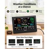 image:imageVEVOR 7in1 WiFi Weather Station with APP 75Inch VA Display Wireless Solar Powered Outdoor Sensor Rain Gauge Indoor Outdoor for Weather Forecast Wind Speed Temperature Humidity Rainfall7in1 WiFi with APP