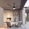 image:imageVEVOR 84 In Ceiling Fan with Light 6Speed Remote Control Dimmable 3Color Temperature Reversible DC Motor Low Profile Flush Mount Fan for Bedroom Living Room IndoorOutdoor Use Brushed NickelBlack