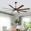 image:imageVEVOR 84 In Ceiling Fan with Light 6Speed Remote Control Dimmable 3Color Temperature Reversible DC Motor Low Profile Flush Mount Fan for Bedroom Living Room IndoorOutdoor Use Brushed NickelBlack
