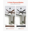 image:imageVEVOR 84 In Ceiling Fan with Light 6Speed Remote Control Dimmable 3Color Temperature Reversible DC Motor Low Profile Flush Mount Fan for Bedroom Living Room IndoorOutdoor Use Brushed NickelBlack