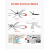 image:imageVEVOR 84 In Ceiling Fan with Light 6Speed Remote Control Dimmable 3Color Temperature Reversible DC Motor Low Profile Flush Mount Fan for Bedroom Living Room IndoorOutdoor Use Brushed NickelBrushed Nickel