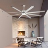 image:imageVEVOR 84 In Ceiling Fan with Light 6Speed Remote Control Dimmable 3Color Temperature Reversible DC Motor Low Profile Flush Mount Fan for Bedroom Living Room IndoorOutdoor Use Brushed NickelBrushed Nickel