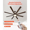 image:imageVEVOR 84 In Ceiling Fan with Light 6Speed Remote Control Dimmable 3Color Temperature Reversible DC Motor Low Profile Flush Mount Fan for Bedroom Living Room IndoorOutdoor Use Brushed NickelCoffee