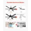 image:imageVEVOR 84 In Ceiling Fan with Light 6Speed Remote Control Dimmable 3Color Temperature Reversible DC Motor Low Profile Flush Mount Fan for Bedroom Living Room IndoorOutdoor Use Brushed NickelBlack