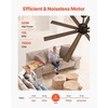 image:imageVEVOR 84 In Ceiling Fan with Light 6Speed Remote Control Dimmable 3Color Temperature Reversible DC Motor Low Profile Flush Mount Fan for Bedroom Living Room IndoorOutdoor Use Brushed NickelCoffee