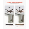 image:imageVEVOR 84 In Ceiling Fan with Light 6Speed Remote Control Dimmable 3Color Temperature Reversible DC Motor Low Profile Flush Mount Fan for Bedroom Living Room IndoorOutdoor Use Brushed NickelCoffee