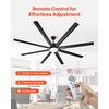image:imageVEVOR 84 In Ceiling Fan with Light 6Speed Remote Control Dimmable 3Color Temperature Reversible DC Motor Low Profile Flush Mount Fan for Bedroom Living Room IndoorOutdoor Use Brushed NickelBlack