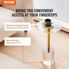 image:imageVEVOR Acrylic Folding Tray Table Acrylic End Table with Folding X Leg Clear Acrylic Side Table for Coffee Drink Food Snack for Living Room amp BedroomBrushed Brass