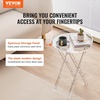 image:imageVEVOR Acrylic Folding Tray Table Acrylic End Table with Folding X Leg Clear Acrylic Side Table for Coffee Drink Food Snack for Living Room amp BedroomFolding X Leg