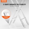 image:imageVEVOR Acrylic Folding Tray Table Acrylic End Table with Folding X Leg Clear Acrylic Side Table for Coffee Drink Food Snack for Living Room amp BedroomFolding X Leg