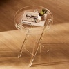 image:imageVEVOR Acrylic Folding Tray Table Acrylic End Table with Folding X Leg Clear Acrylic Side Table for Coffee Drink Food Snack for Living Room amp BedroomFolding X Leg