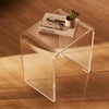 image:imageVEVOR Acrylic Folding Tray Table Acrylic End Table with Folding X Leg Clear Acrylic Side Table for Coffee Drink Food Snack for Living Room amp BedroomUShaped
