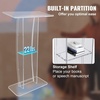 image:imageVEVOR Acrylic Podium 47 Clear Acrylic Podium Stand with Wide Reading Surface amp Storage Shelf FloorStanding Clear Pulpits Acrylic for Church Office School47 White
