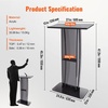 image:imageVEVOR Acrylic Podium 47 Clear Acrylic Podium Stand with Wide Reading Surface amp Storage Shelf FloorStanding Clear Pulpits Acrylic for Church Office School47 Black