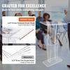 image:imageVEVOR Acrylic Podium 47 Clear Acrylic Podium Stand with Wide Reading Surface amp Storage Shelf FloorStanding Clear Pulpits Acrylic for Church Office School47 White