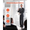 image:imageVEVOR Acrylic Podium 47 Clear Acrylic Podium Stand with Wide Reading Surface amp Storage Shelf FloorStanding Clear Pulpits Acrylic for Church Office School43 White