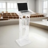 image:imageVEVOR Acrylic Podium 47 Clear Acrylic Podium Stand with Wide Reading Surface amp Storage Shelf FloorStanding Clear Pulpits Acrylic for Church Office School43 White